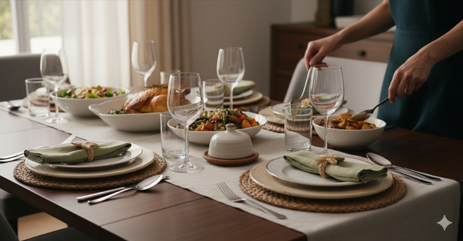 enxoval de mesa posta