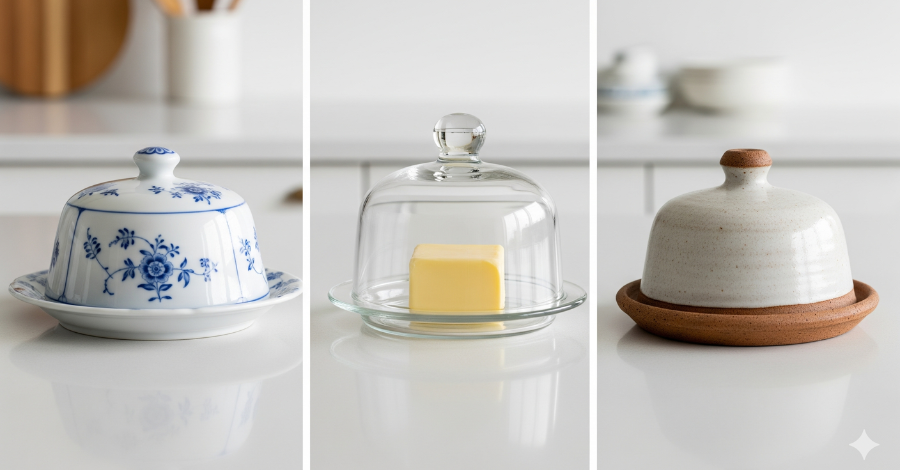 manteigueiras porcelana, vidro e cerâmica