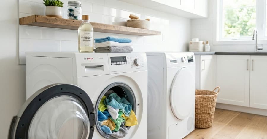 Processo de higienização dos panos que fazem parte do enxoval de limpeza para evitar contaminação.